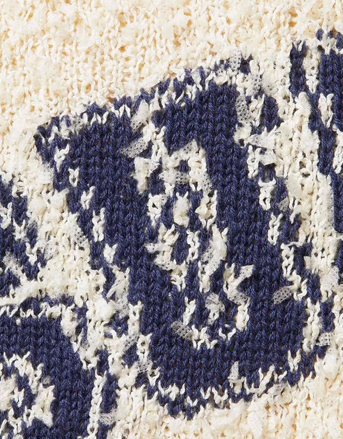 Sweater Textured Arc beige/blue