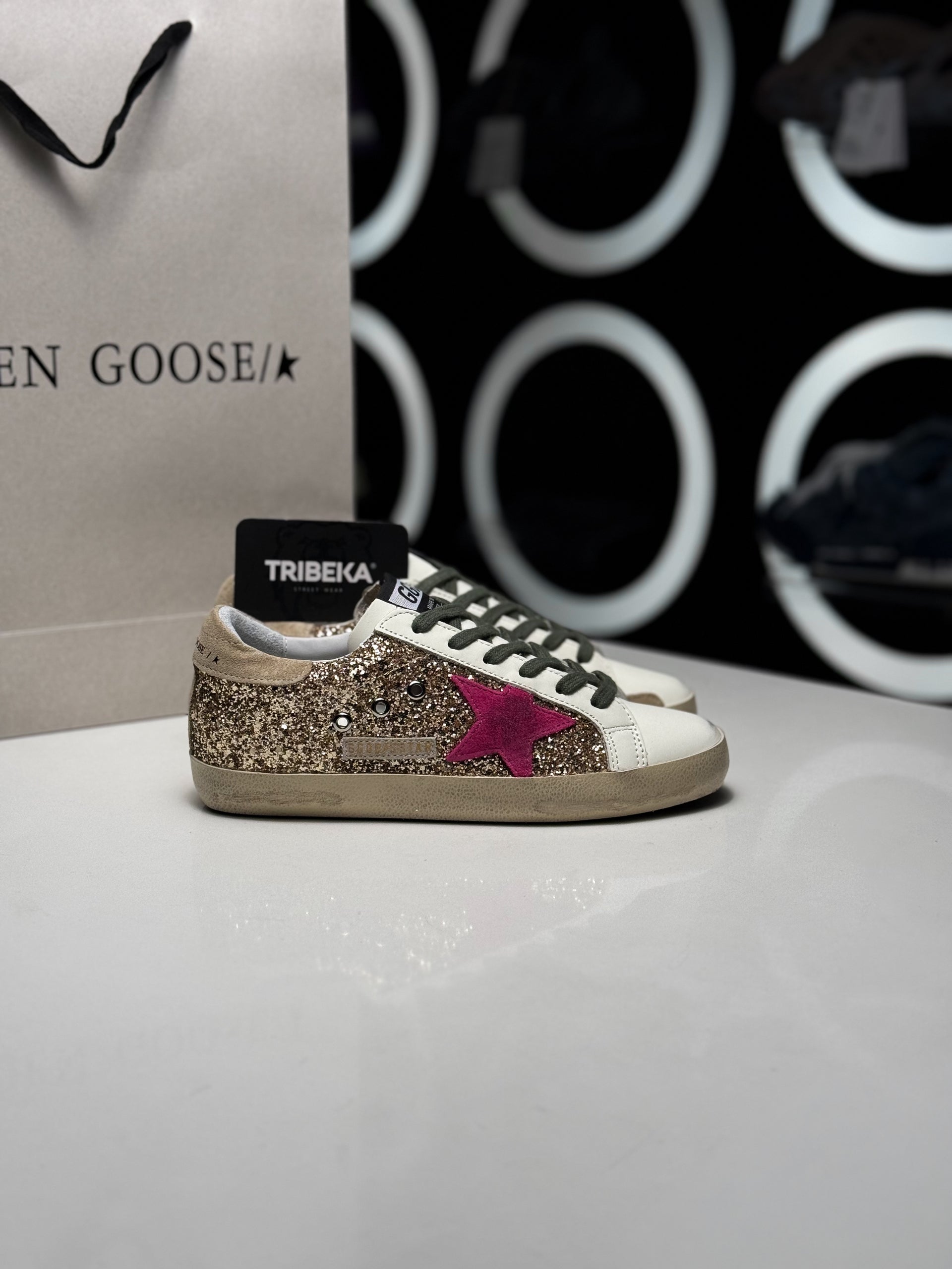 GOLDEN GOOSE SSTAR GOLD PINK STAR