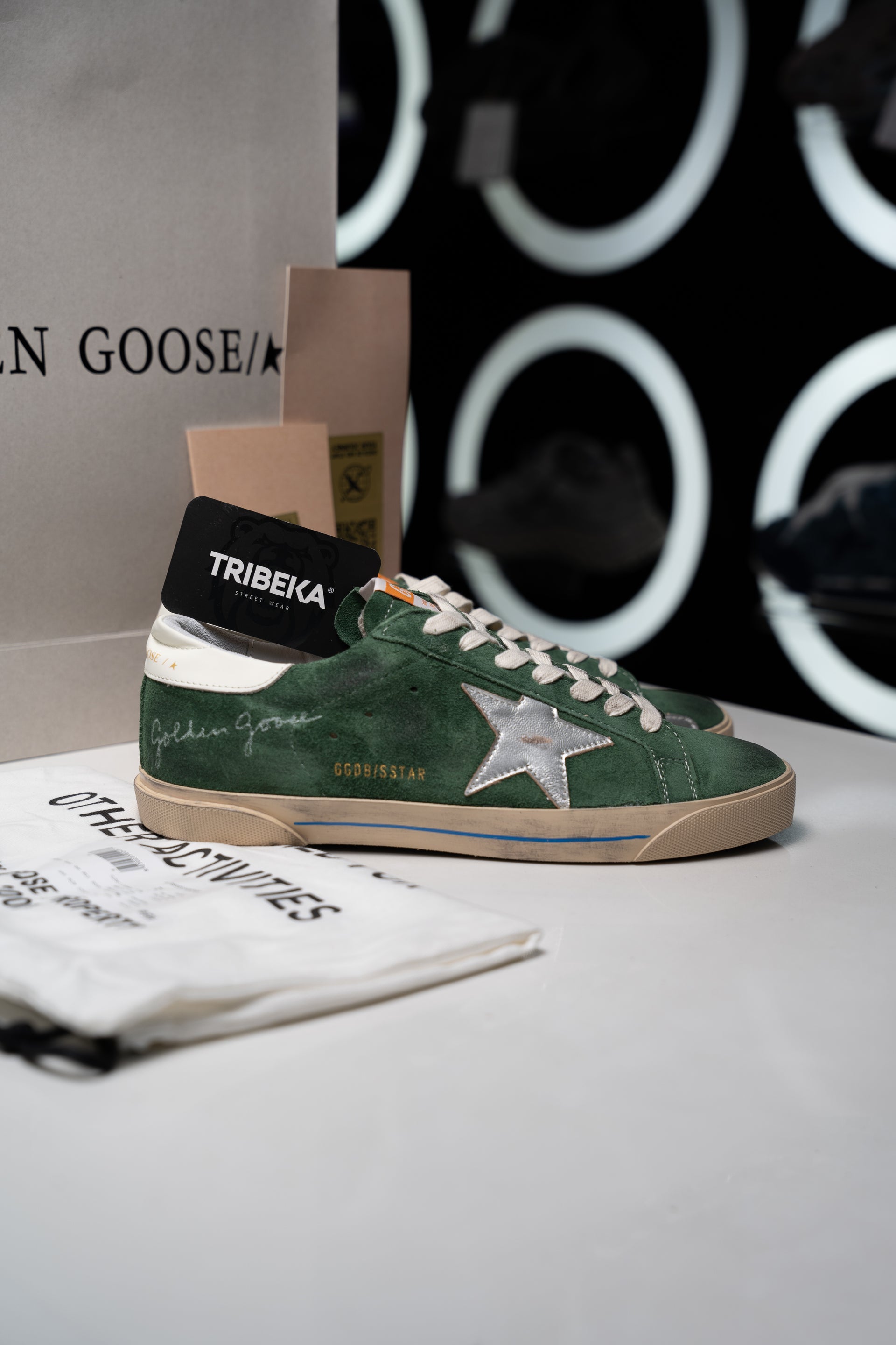 GOLDEN GOOSE SSTAR GREEN SUEDE