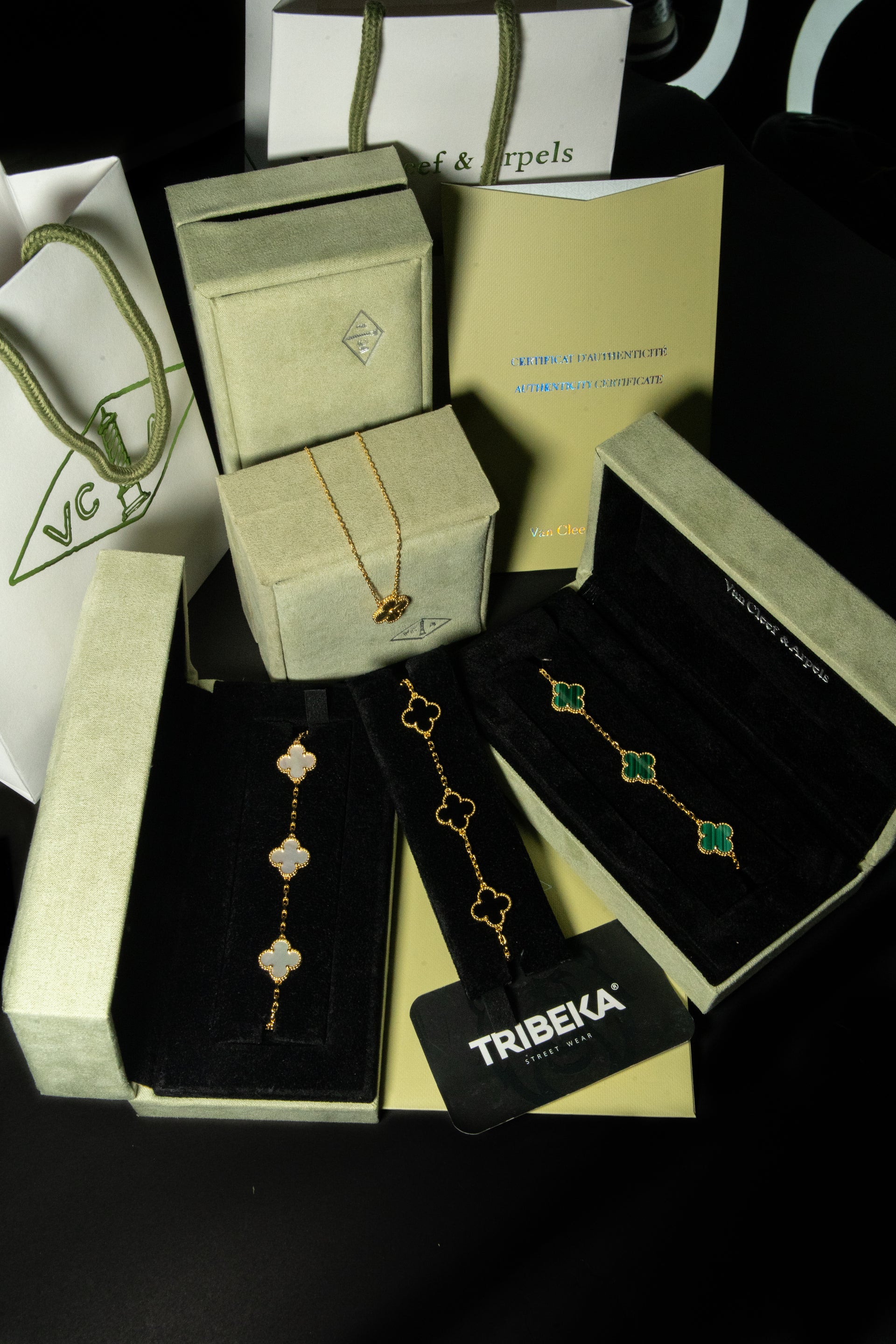Pulsera Vintage Alhambra 5 piedras Onice