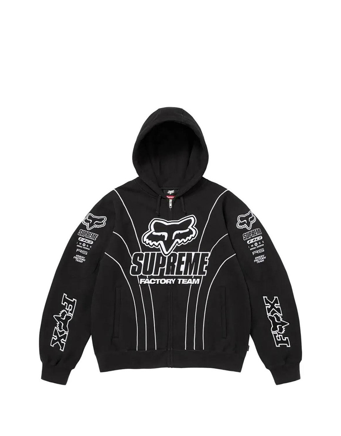 Hoodie Fox Racing Zip Up Hooded Sweatshirt Black
