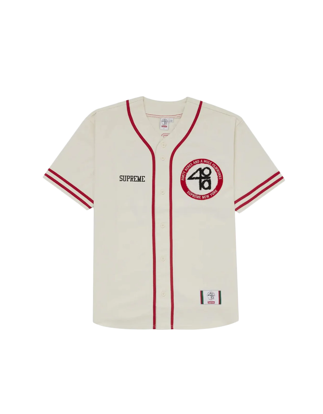 SUPREME 40 ACRES TWILL BASEBALL JERSEY