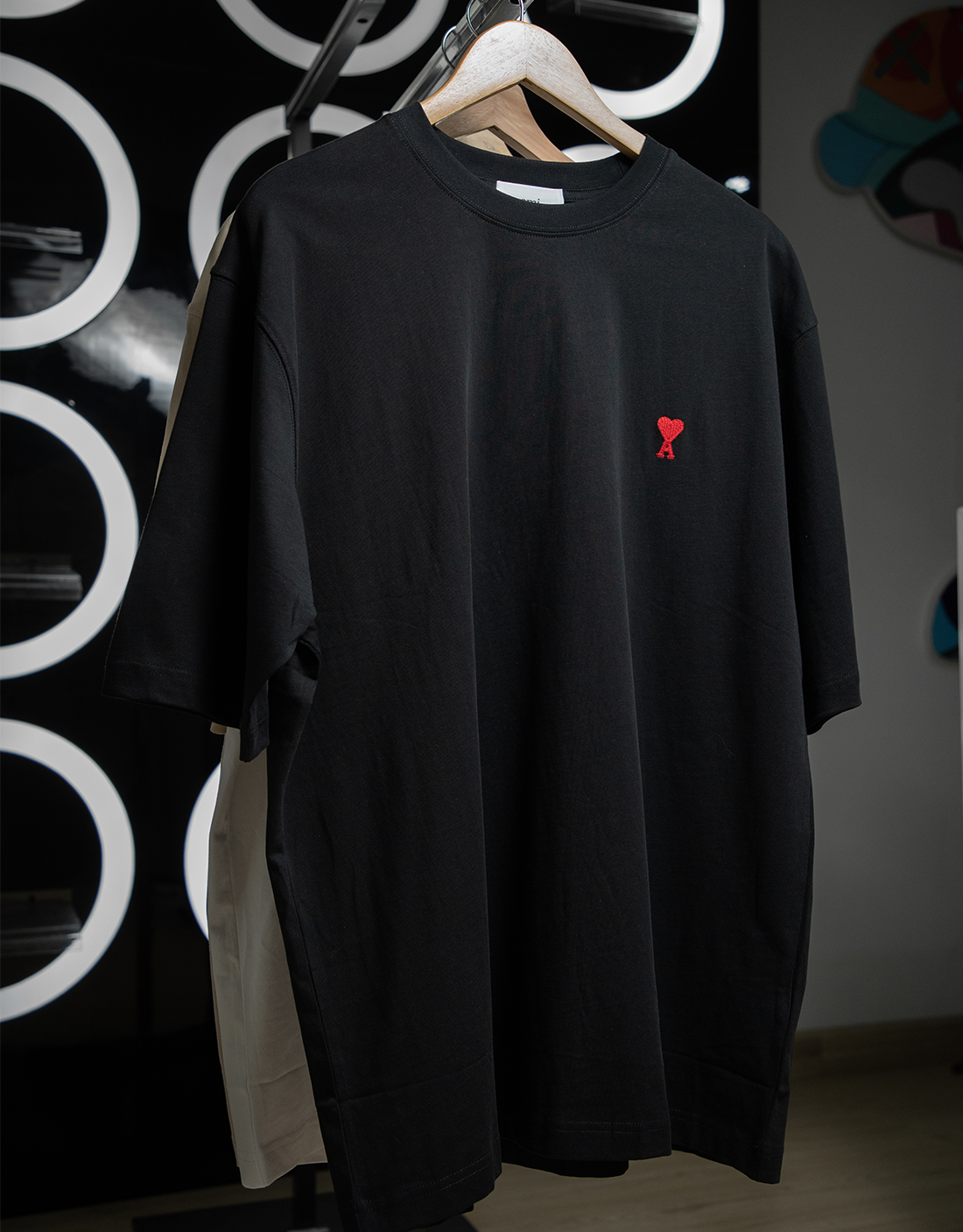 CAMISETA AMI PARIS BLACK LOGO