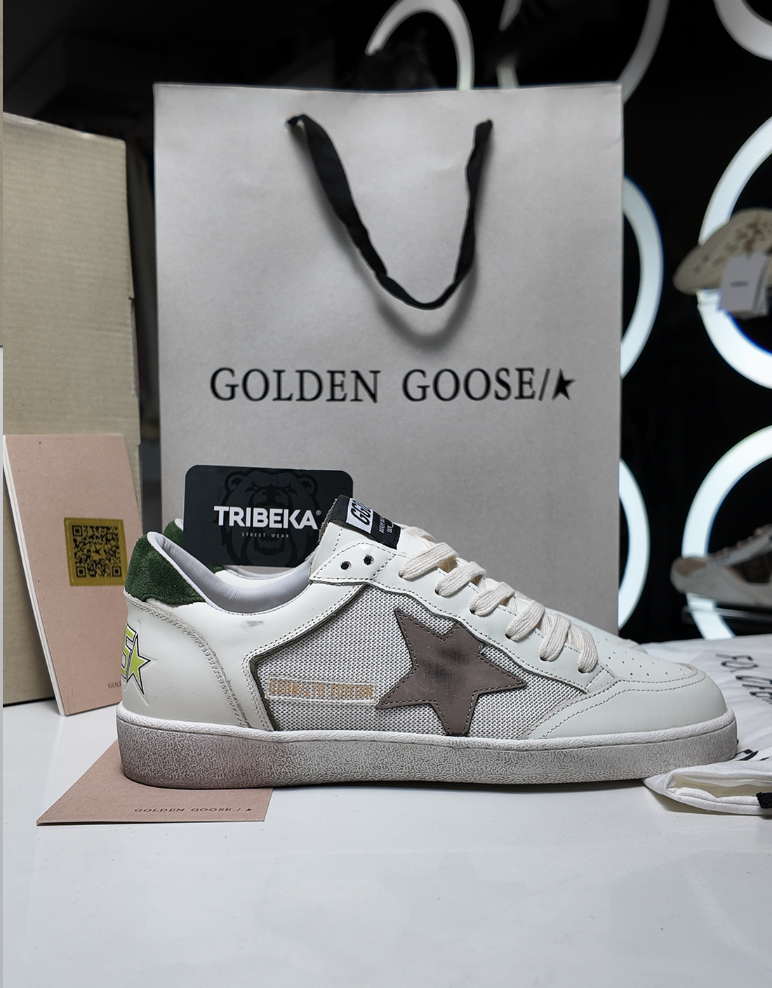 GOLDEN GOOSE BALLSTAR LTD MESH GREEN