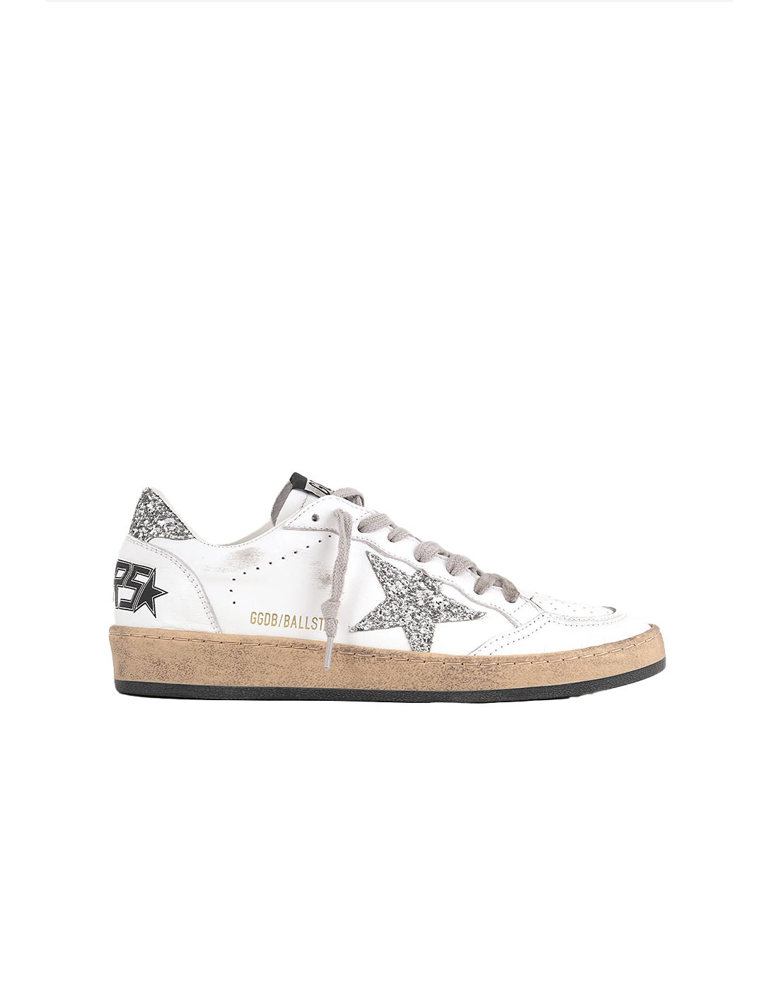 GOLDEN GOOSE BALLSTAR WHITE SILVER