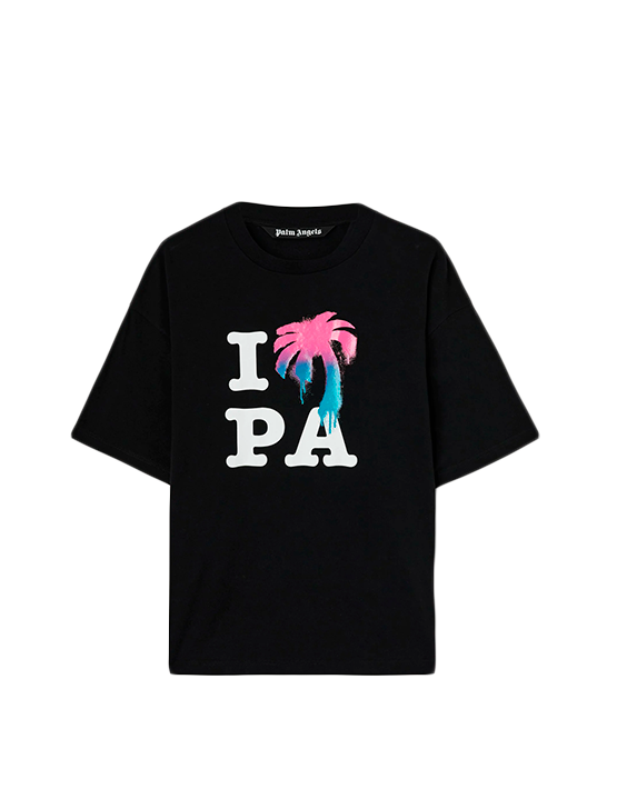 CAMISETA PALM ANGELS "I LOVE PA" NEGRA