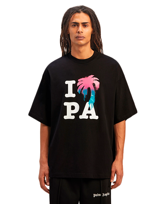 CAMISETA PALM ANGELS "I LOVE PA" NEGRA