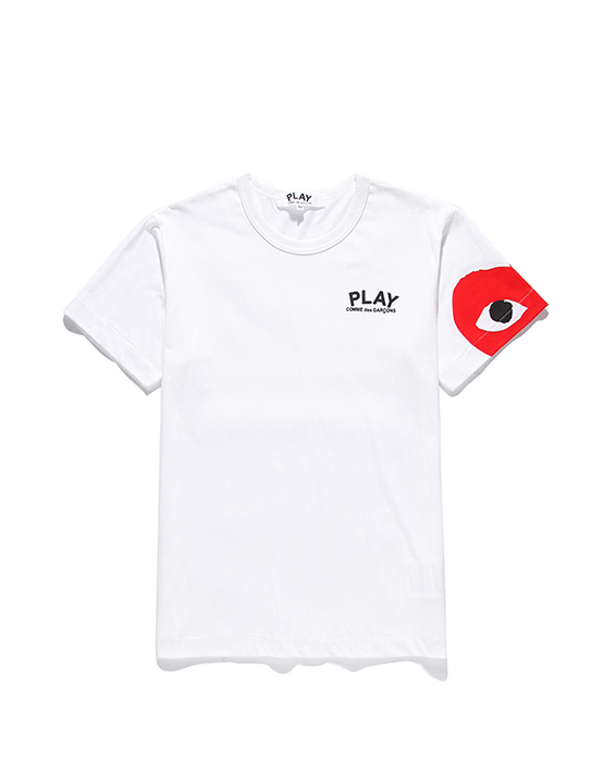 CAMISETA COMME DES GARCON WHITE PRINTED SLEEVE HEART