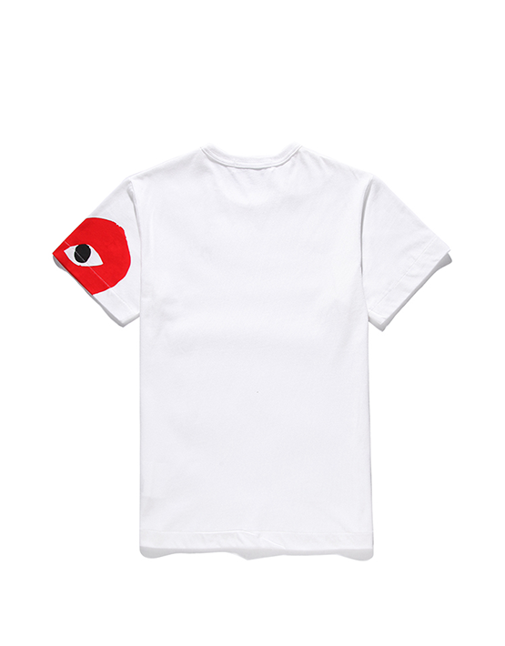 CAMISETA COMME DES GARCON WHITE PRINTED SLEEVE HEART