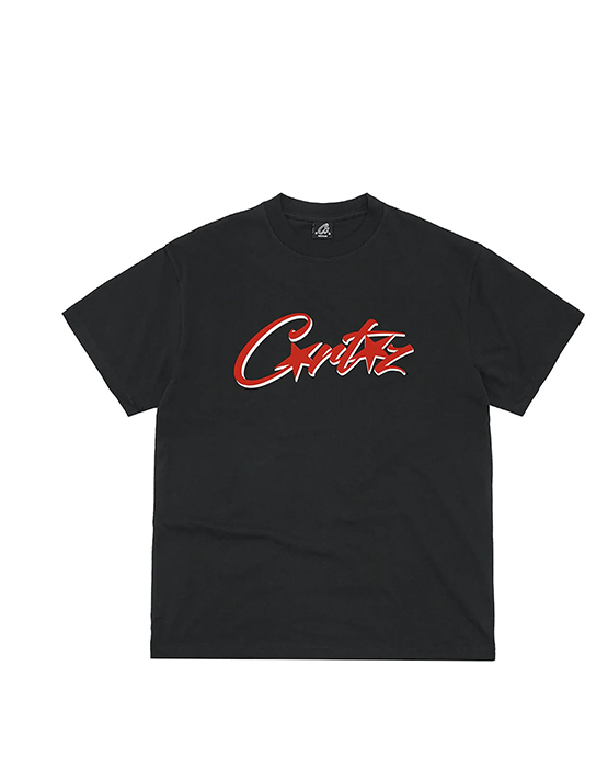 CAMISETA CORTEIZ BLACK LOGO RED