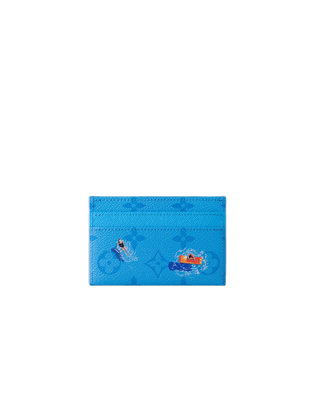 LV Double Card Holder Blue