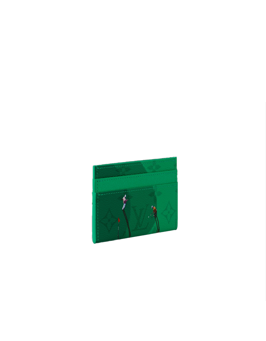 LV Double Card Holder Green