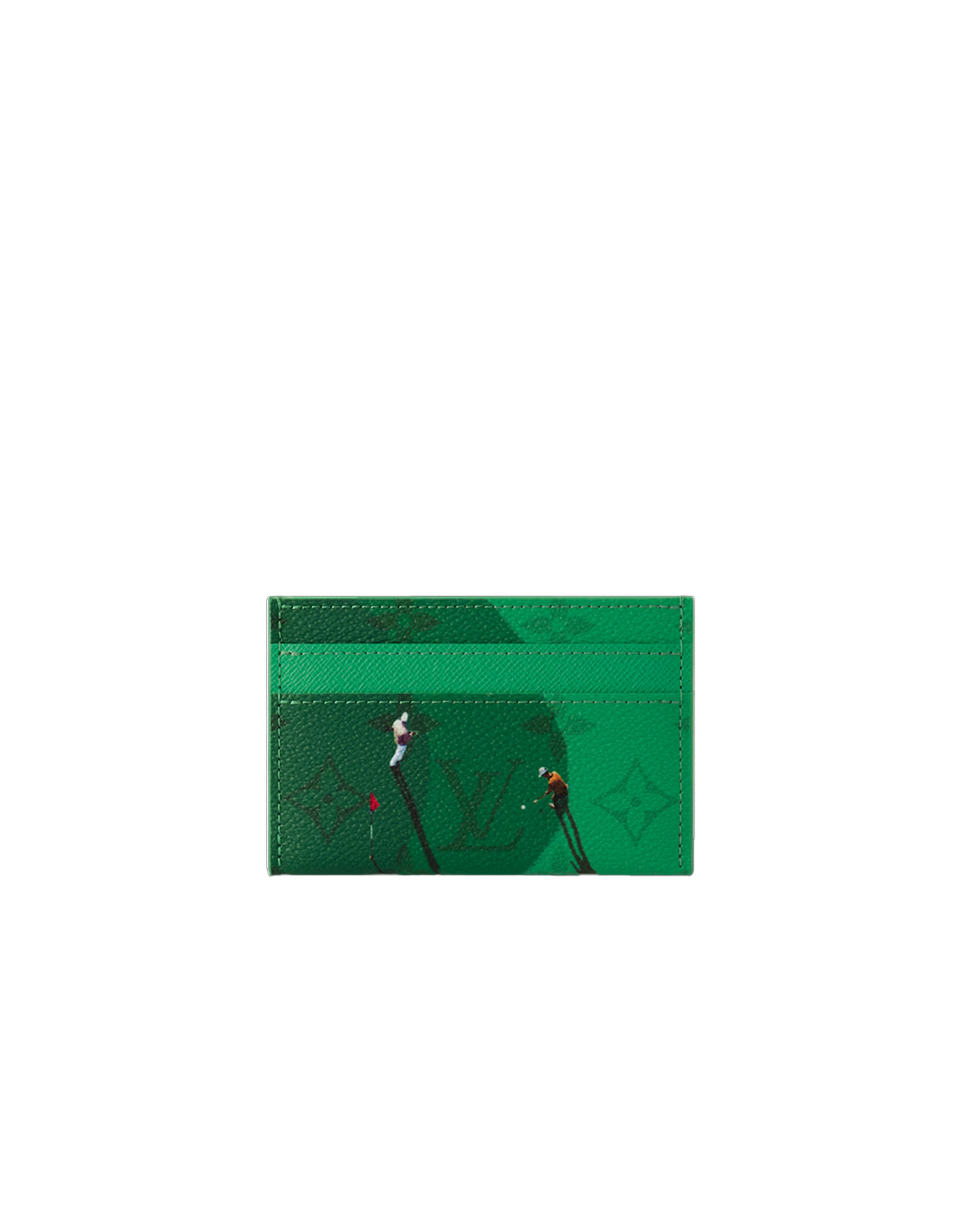 LV Double Card Holder Green