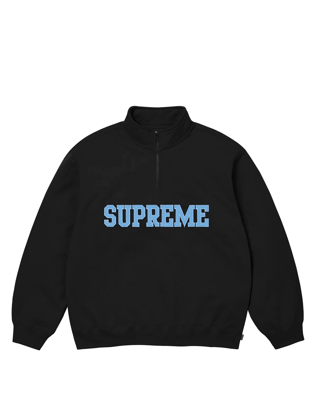 Crewneck supreme collegiate half zip pullover black
