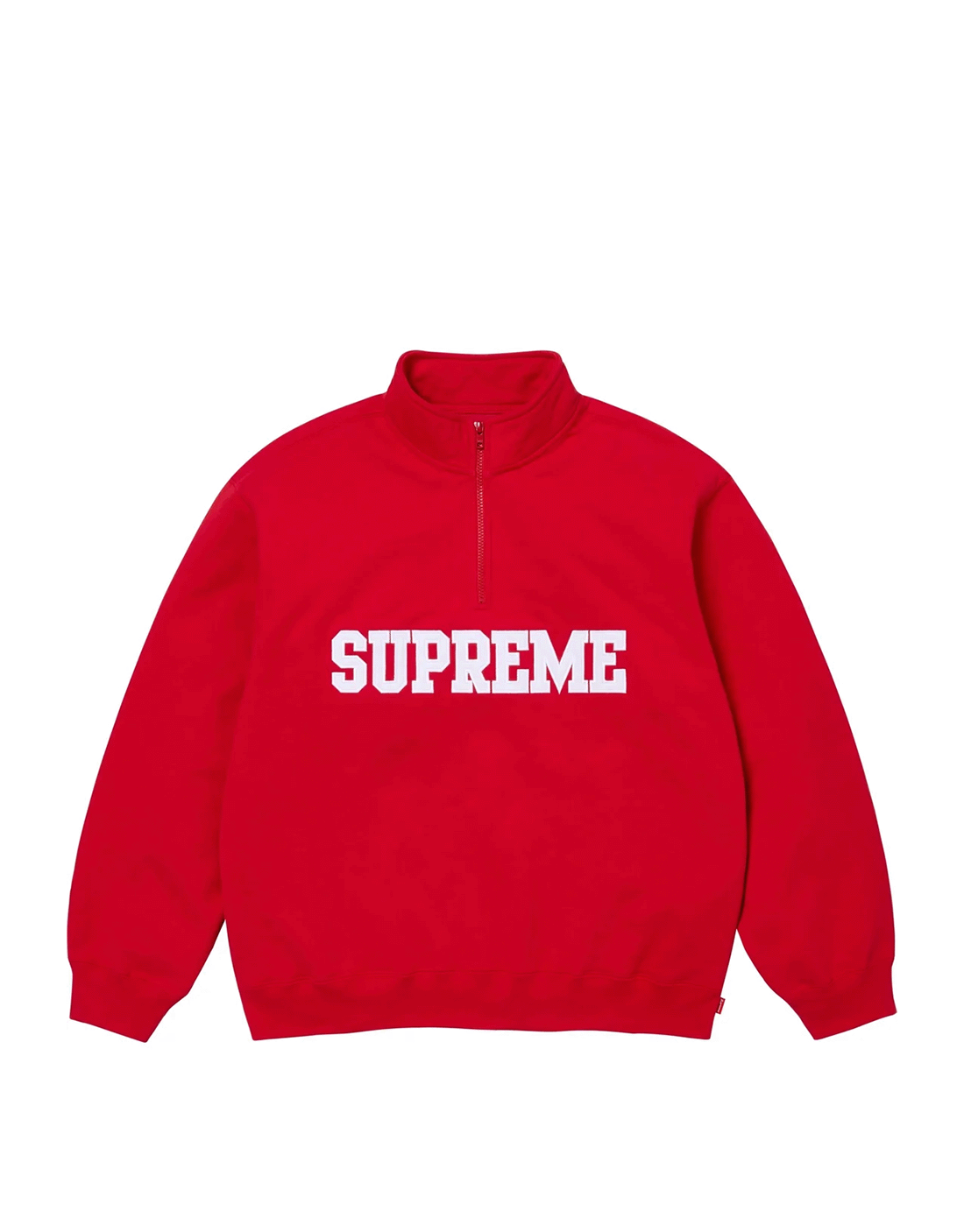 Crewneck supreme collegiate half zip pullover red