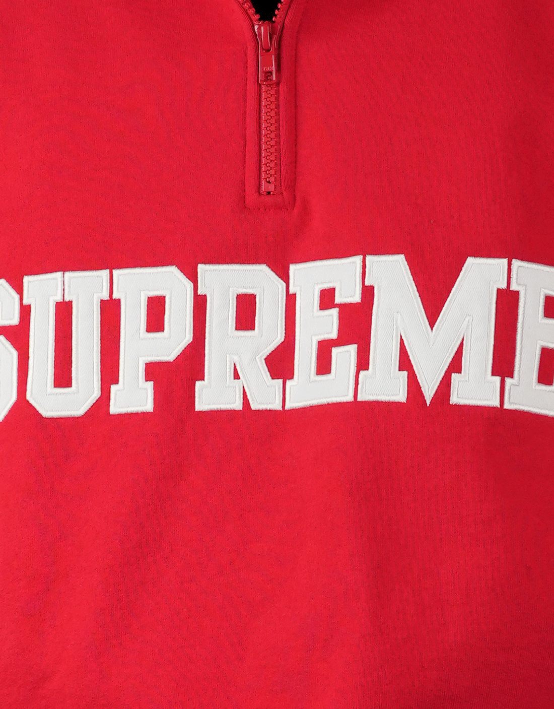 Crewneck supreme collegiate half zip pullover red