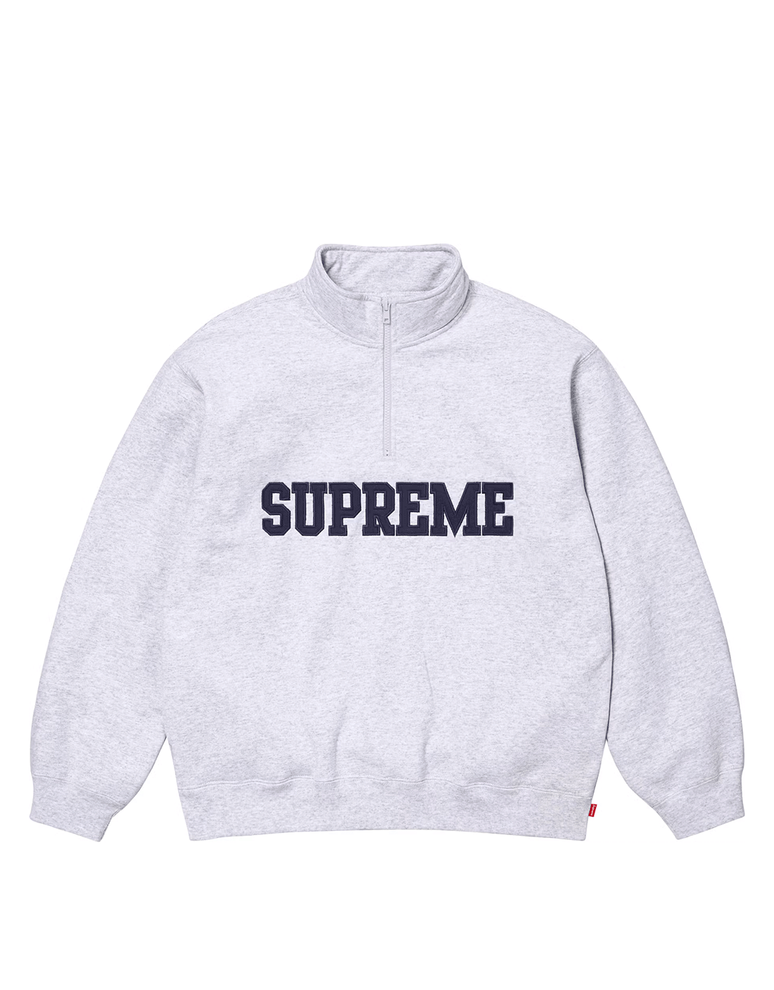 Crewneck supreme collegiate half zip pullover grey