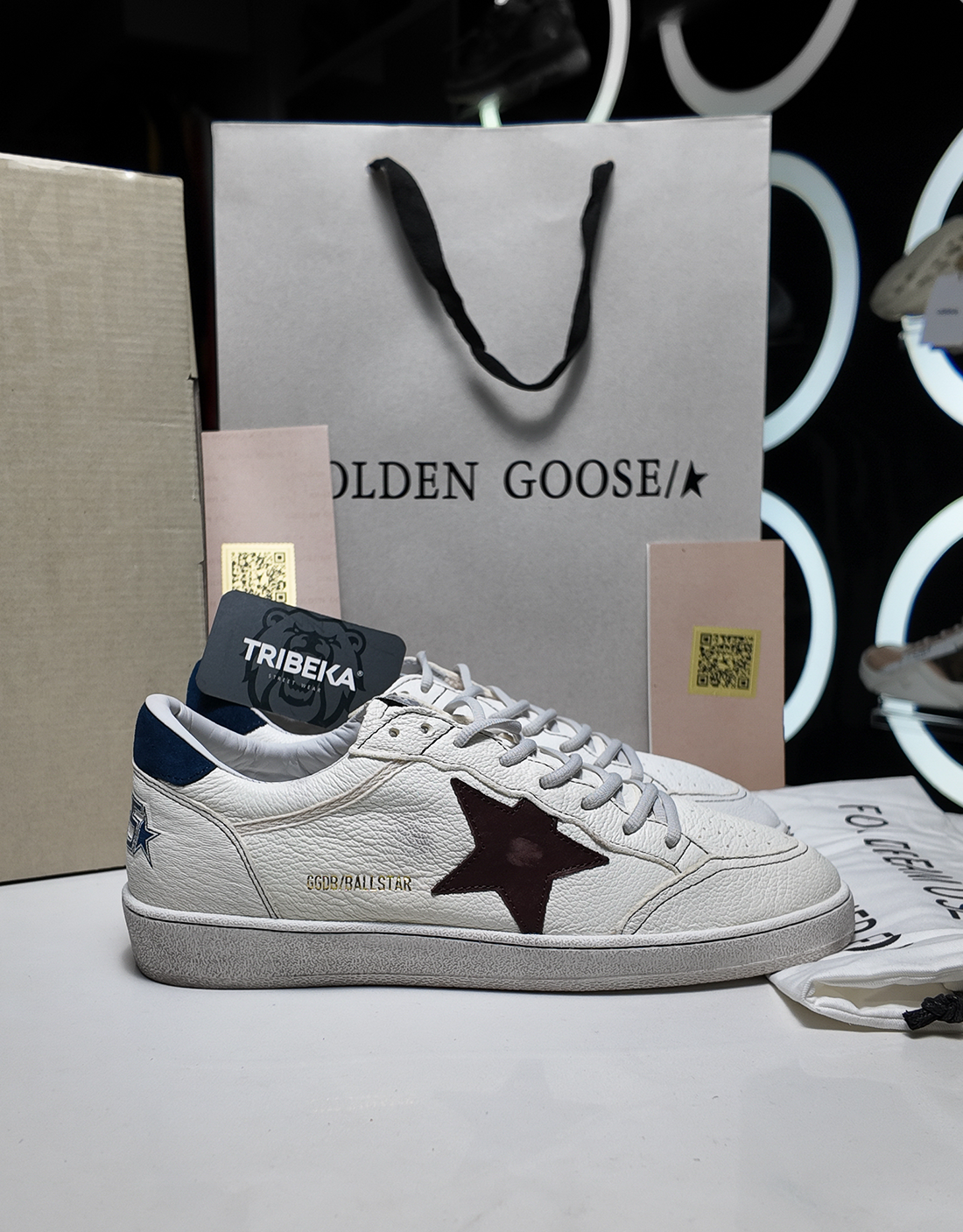 GOLDEN GOOSE BALLSTAR BLUE SUEDE BROWN STAR