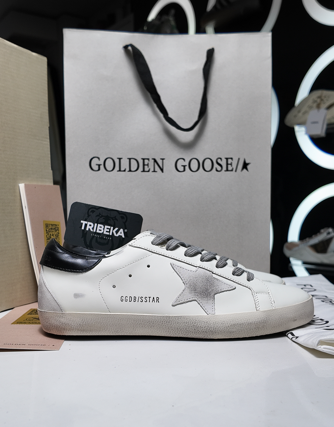 GOLDEN GOOSE SSTAR WHITE/BLACK