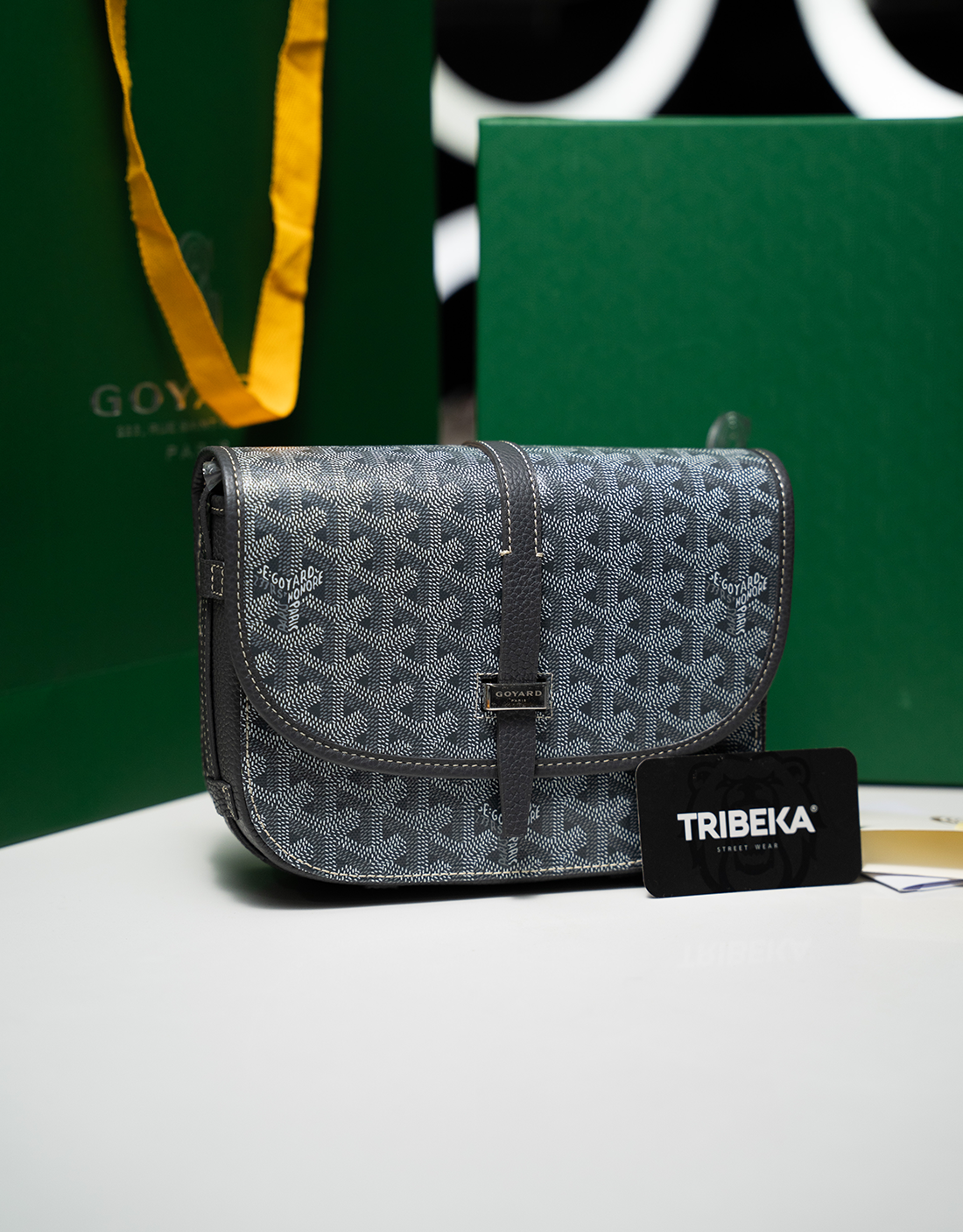 BOLSO GOYARD BELDEVERE PM GREY