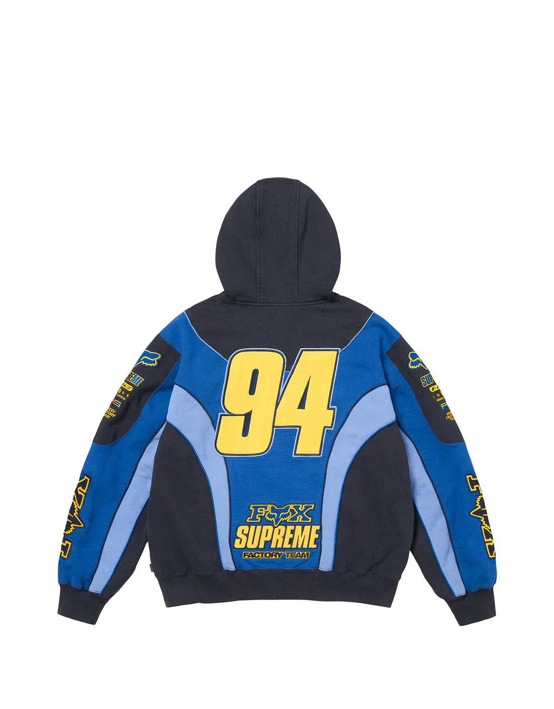 Hoodie Fox Racing Zip Up Hooded Sweatshirt Blue