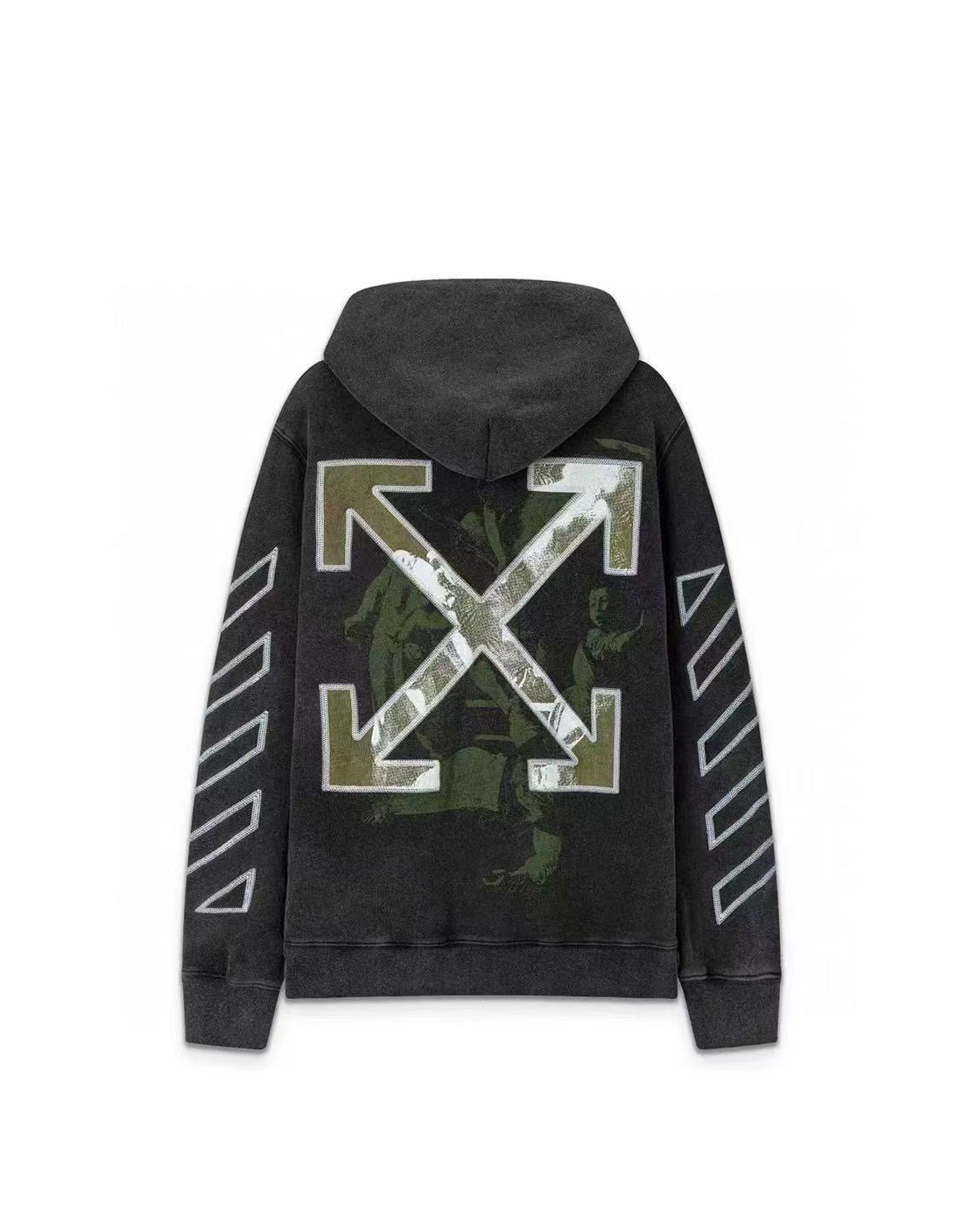HOODIE OFF WHITE APPLIQUE ARROW