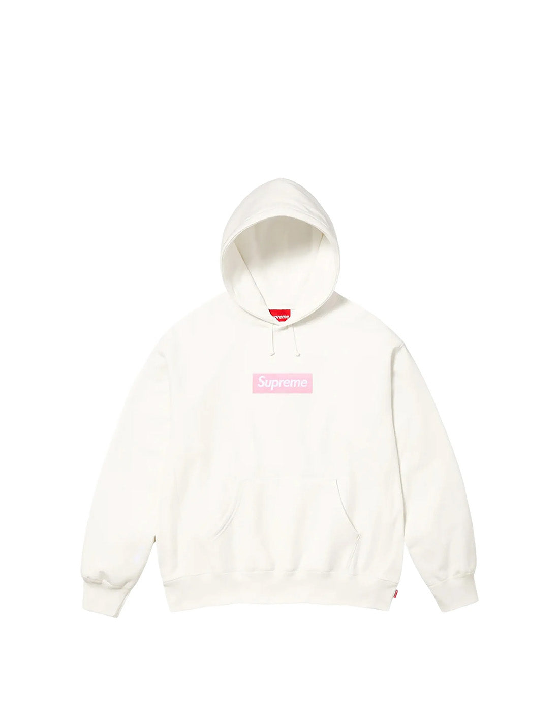 Hoodie Supreme box logo White pink