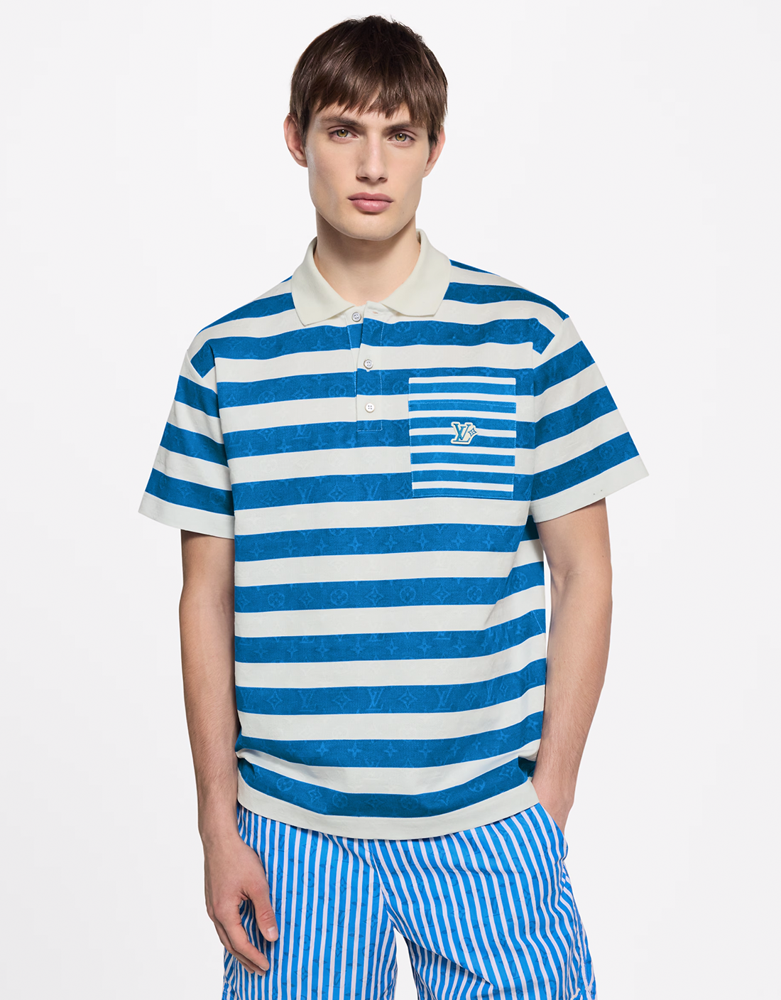 LV MONOGRAM STRIPED POLO SHIRT