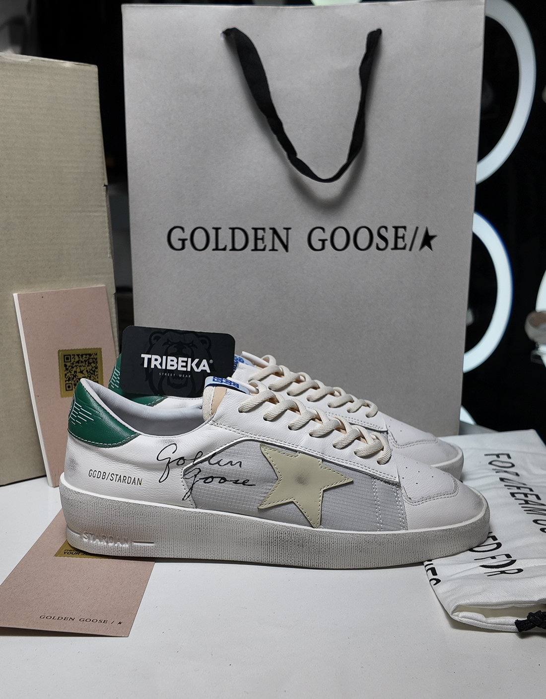 GOLDEN GOOSE STARDAN GREEN MESH