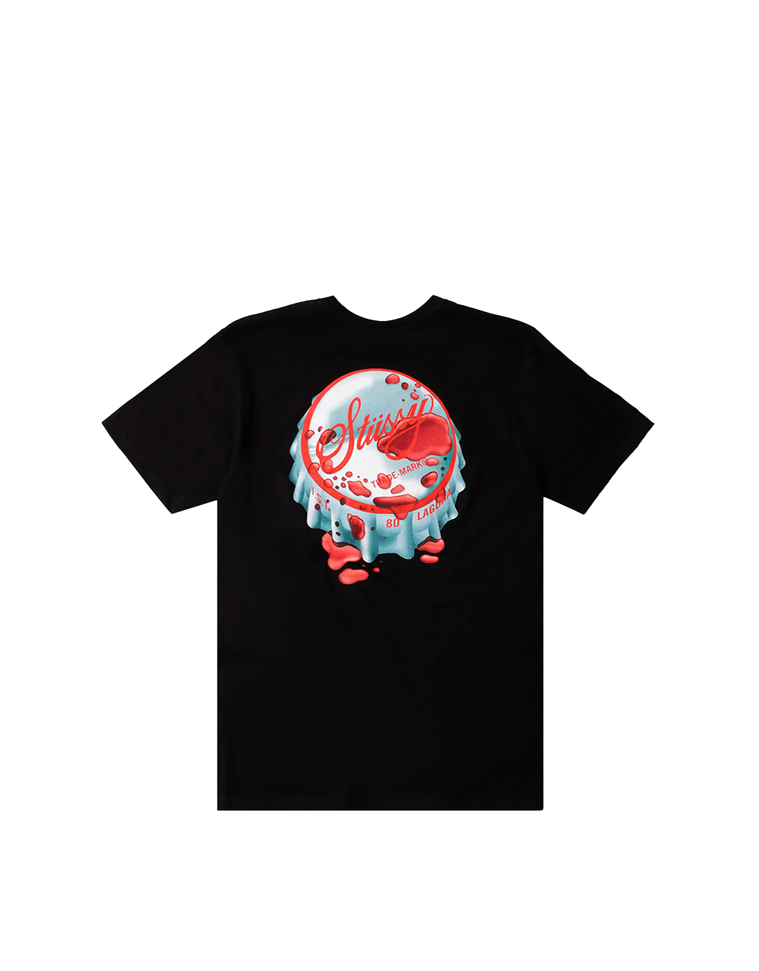 CAMISETA STUSSY "BOTTLECAP" NEGRA