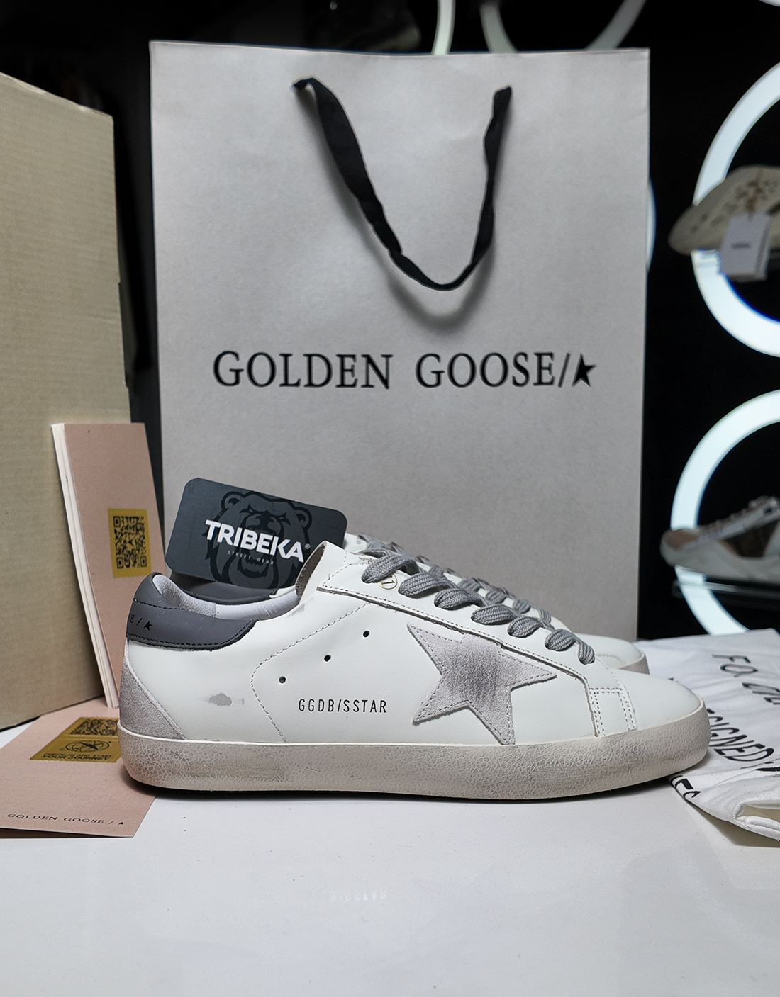 GOLDEN GOOSE SSTAR WHITE/GREY