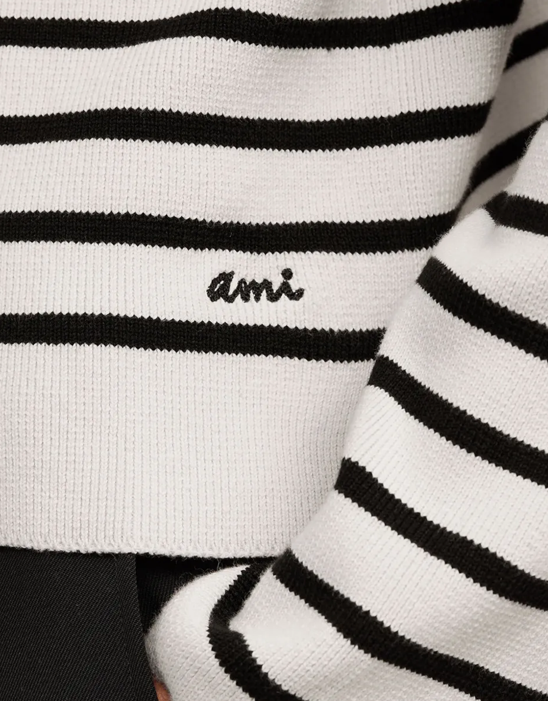 CREWNECK AMI BLUE LINES WHITE