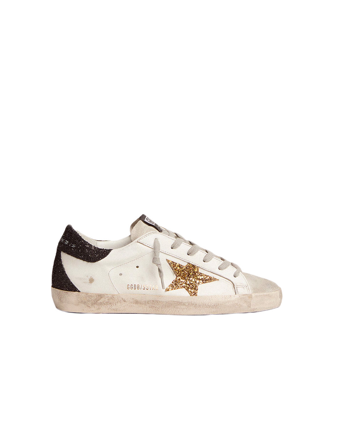 GOLDEN GOOSE SSTAR WHITE BLACK GOLD SHINE