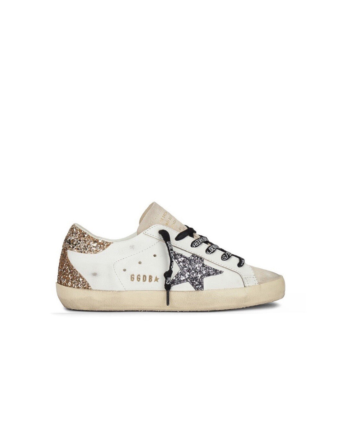 GOLDEN GOOSE SSTAR GOLD BLACK SHINE