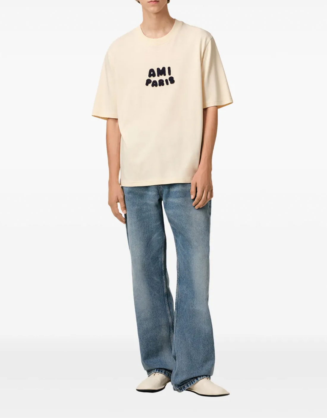 Camiseta AMI Paris logo beige