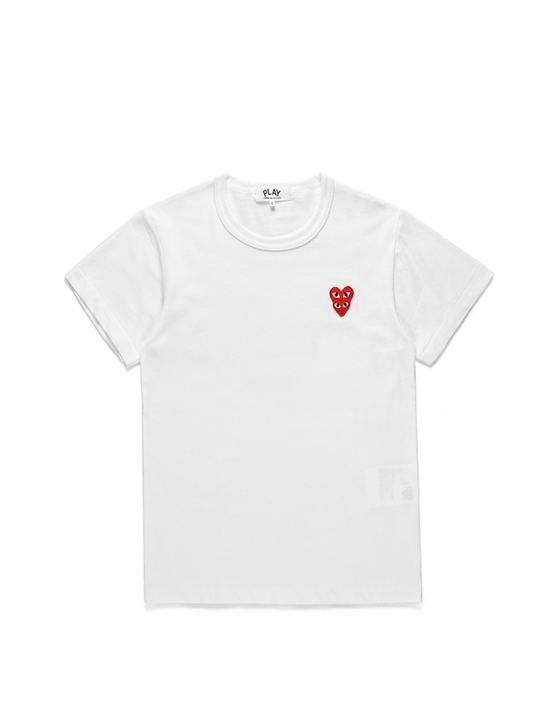 CAMISETA COMME DES GARCON DOUBLE HEART WHITE